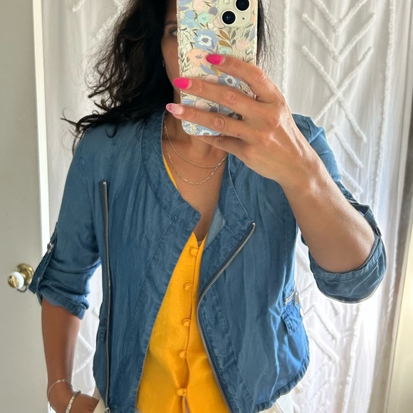 Dex tencel  fitted moto jacket - Picture 3 of 5